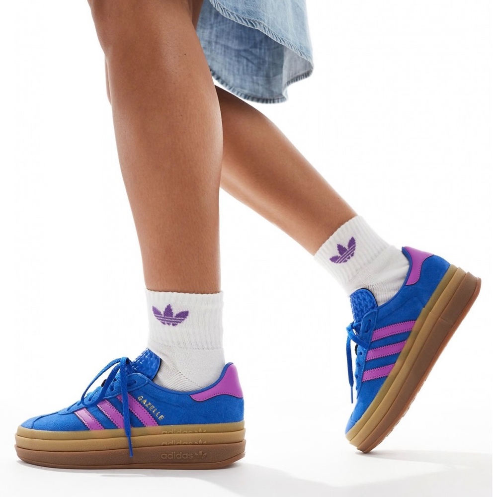 Adidas GAZELLE Vibrant Blue and Pink Sneakers 81/2
